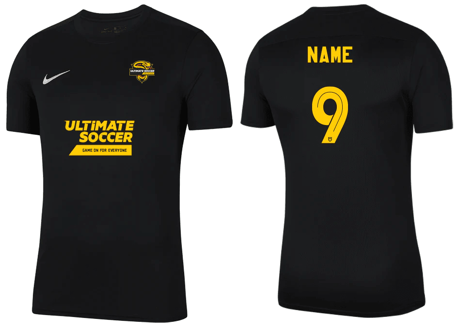 ULTIMATE SOCCER Youth Park 7 Jersey (Custom Number) - Black