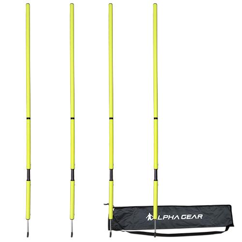 4 Pack Agility Pole in Carry Bag with Elevated Spring