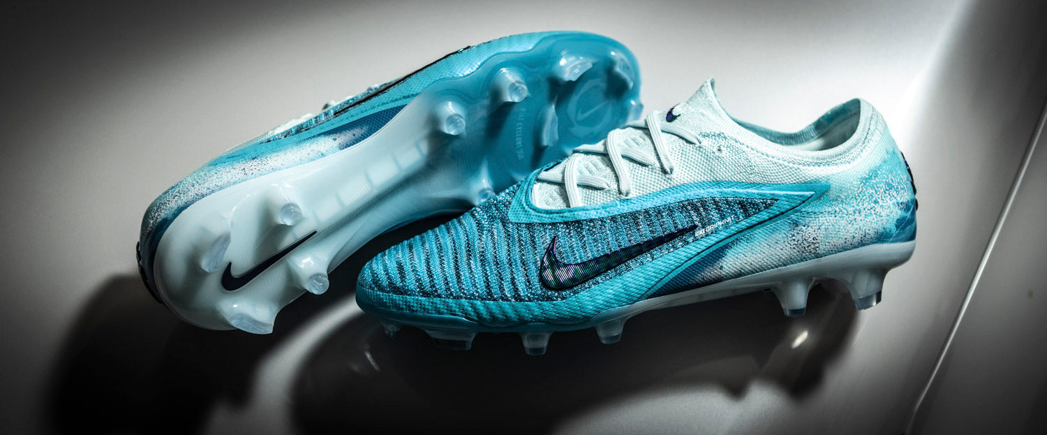 Side and sole view of Nike Phantom Erling Haaland signature football boots