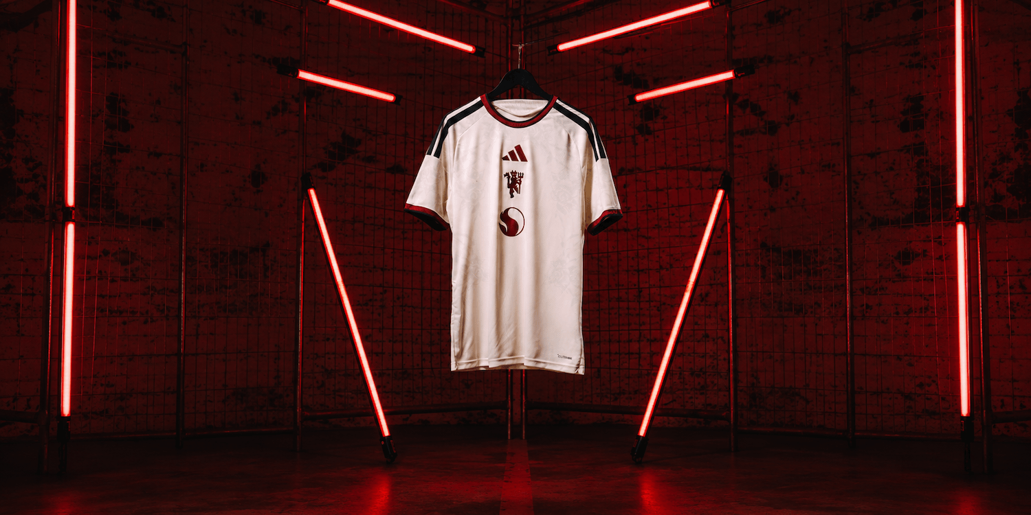 27 Third Jersey suspended in a red neon-lit room.
