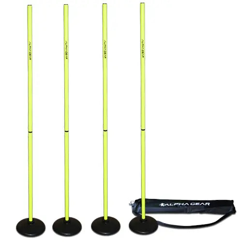 4 Pack of Poles + 4 Turf Bases in Carry Bag (4PKPOLEBASEYEL)