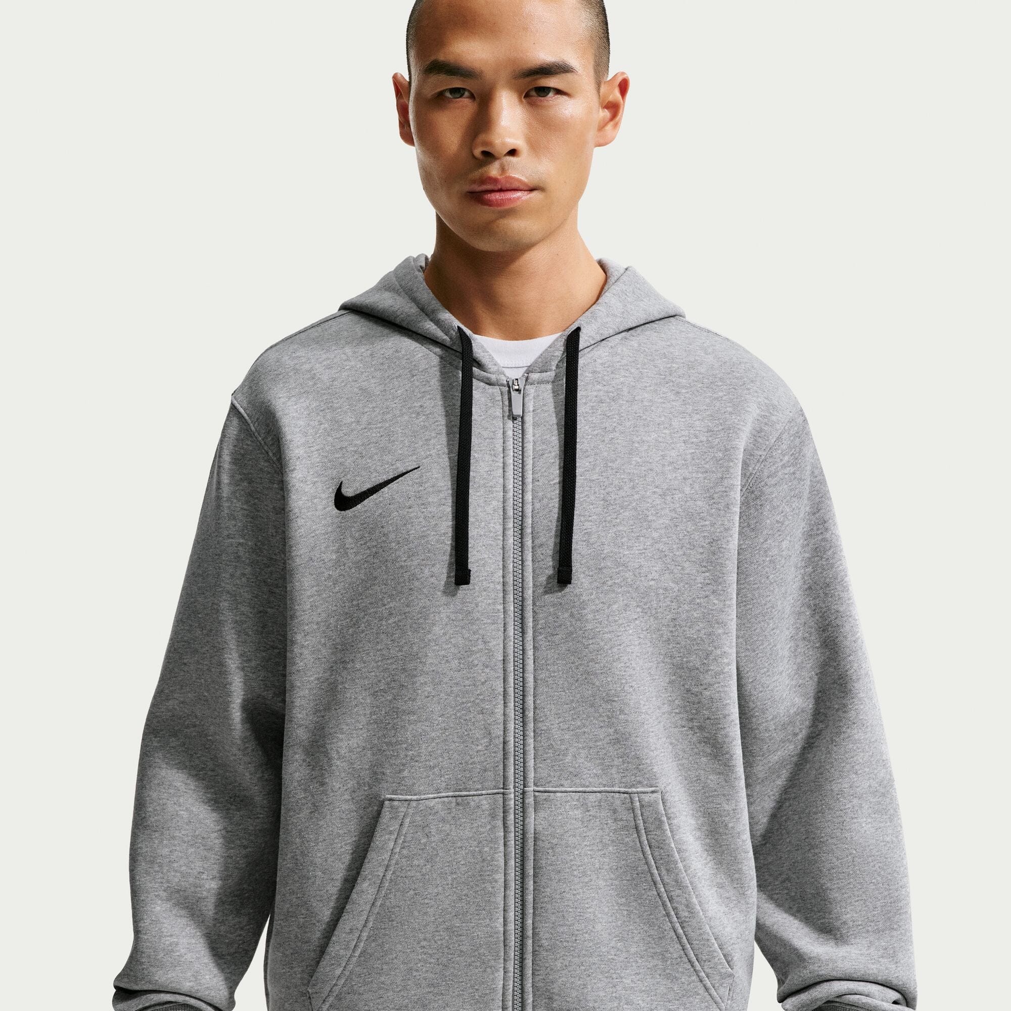nike tape poly full zip hoodie grey