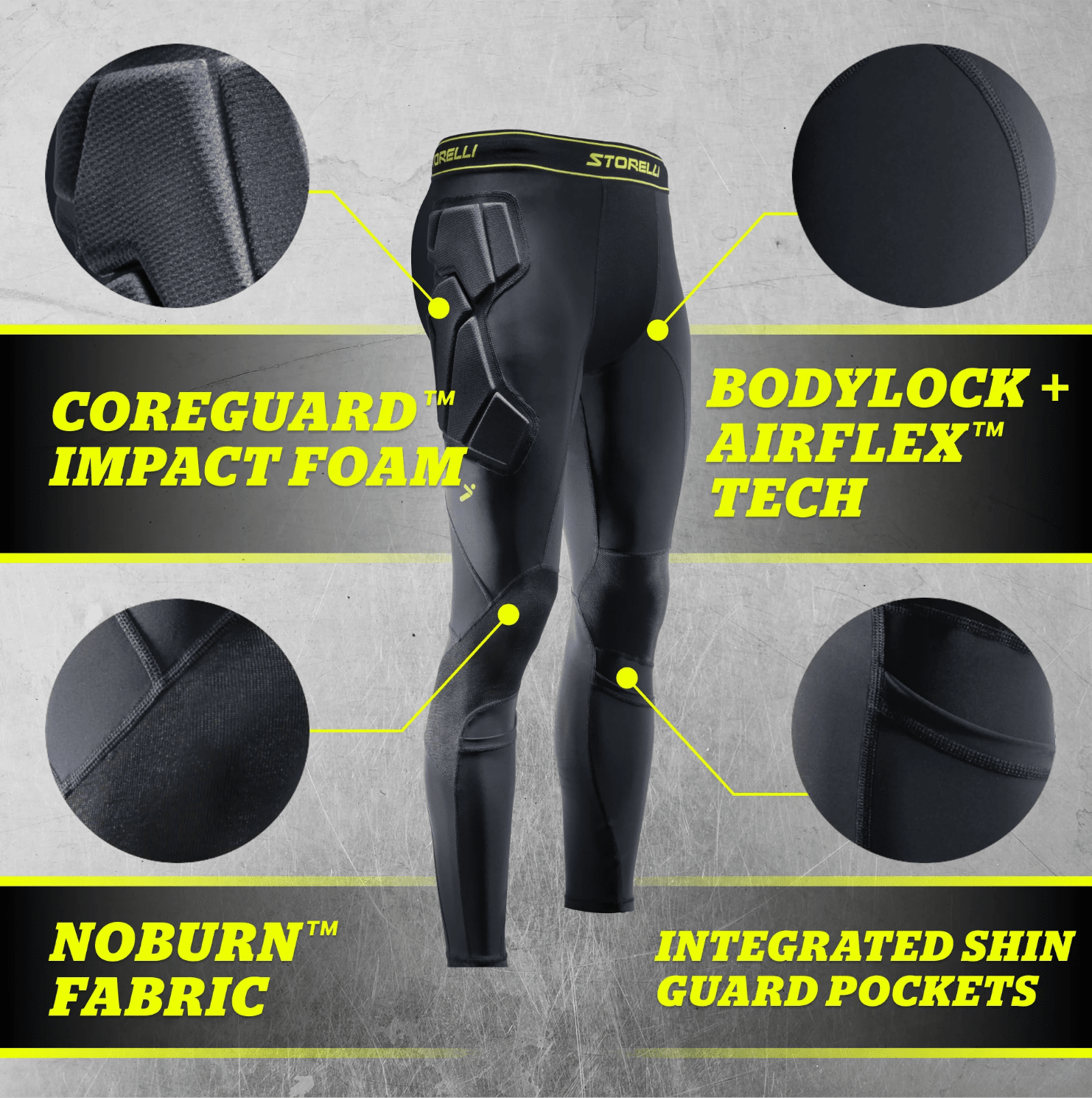 Men's Goalkeeper Leggings (BSGKLEG4BK) Apparel Storelli