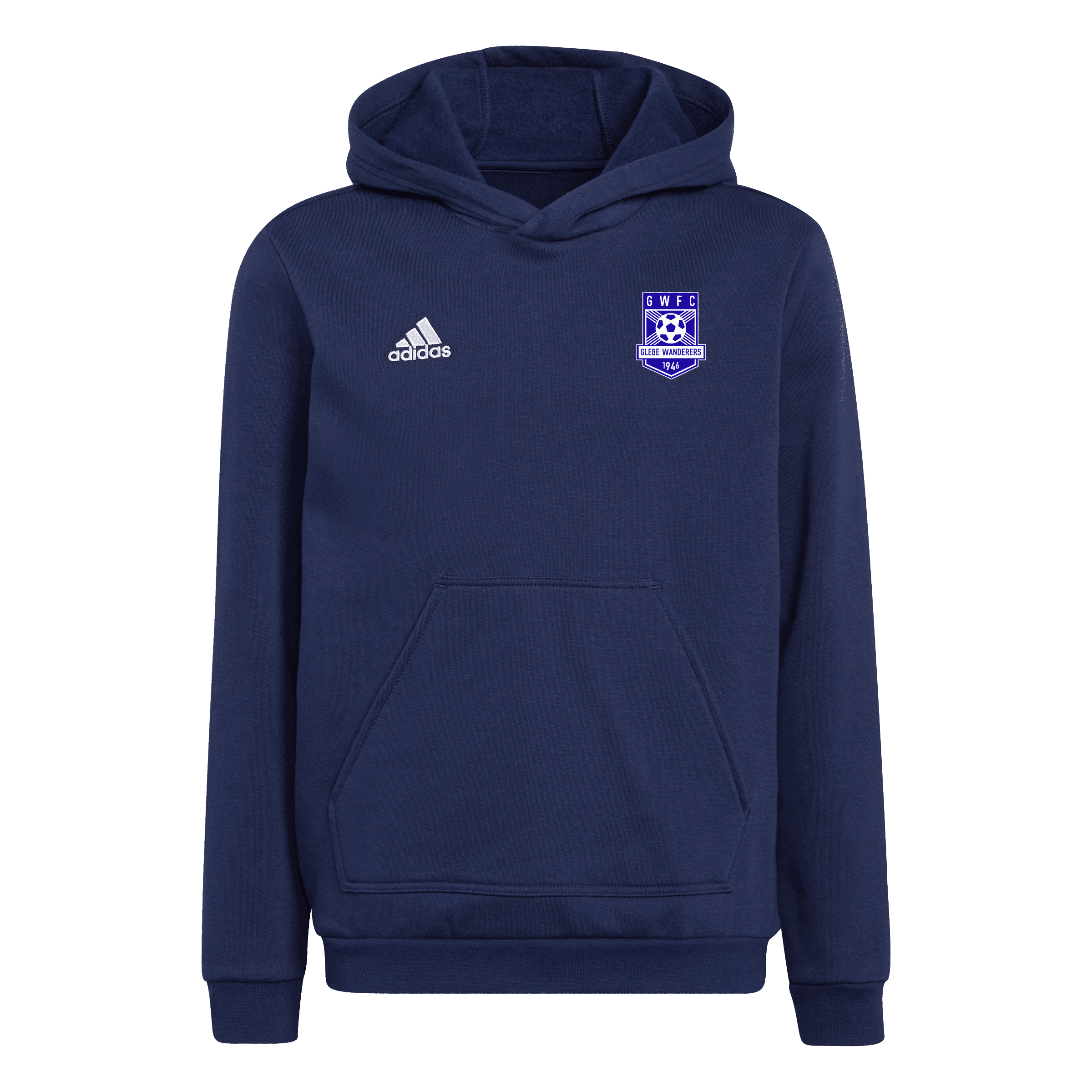 GLEBE WANDERERS FC Entrada 22 Youth Hoodie (H57517) GLEBE WANDERERS FC Adidas Club Zone