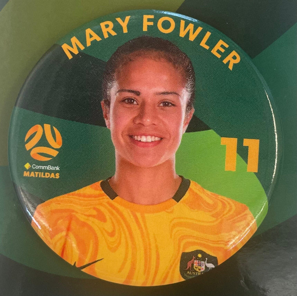 Matildas Player Badge Mary Fowler - Yellow Font (FAMATILDASBADGEFOWLERYELLOWFONT)