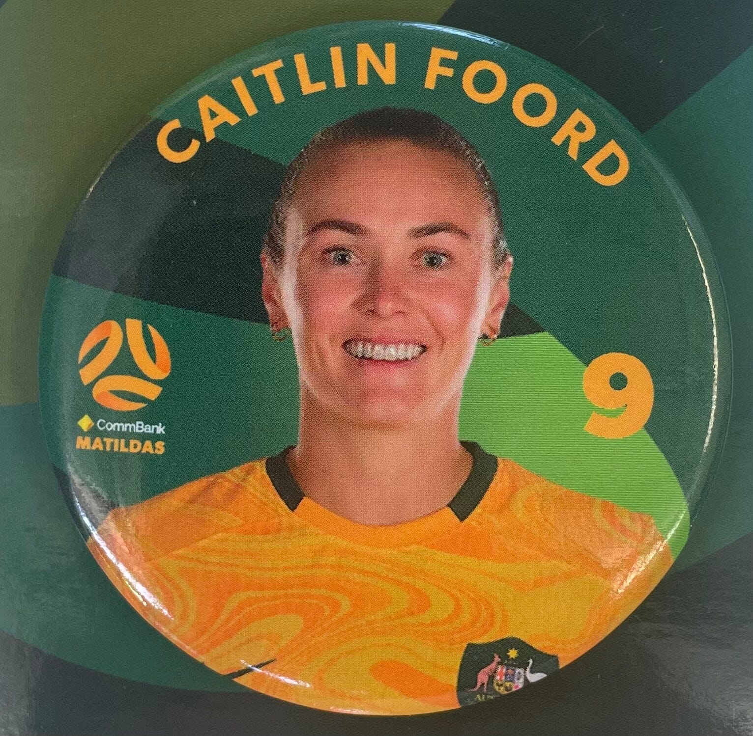 Matildas Player Badge Caitlin Foord - Yellow Font (FAMATILDASBADGEFOORDYELLOWFONT) Licensed Misc Trofe