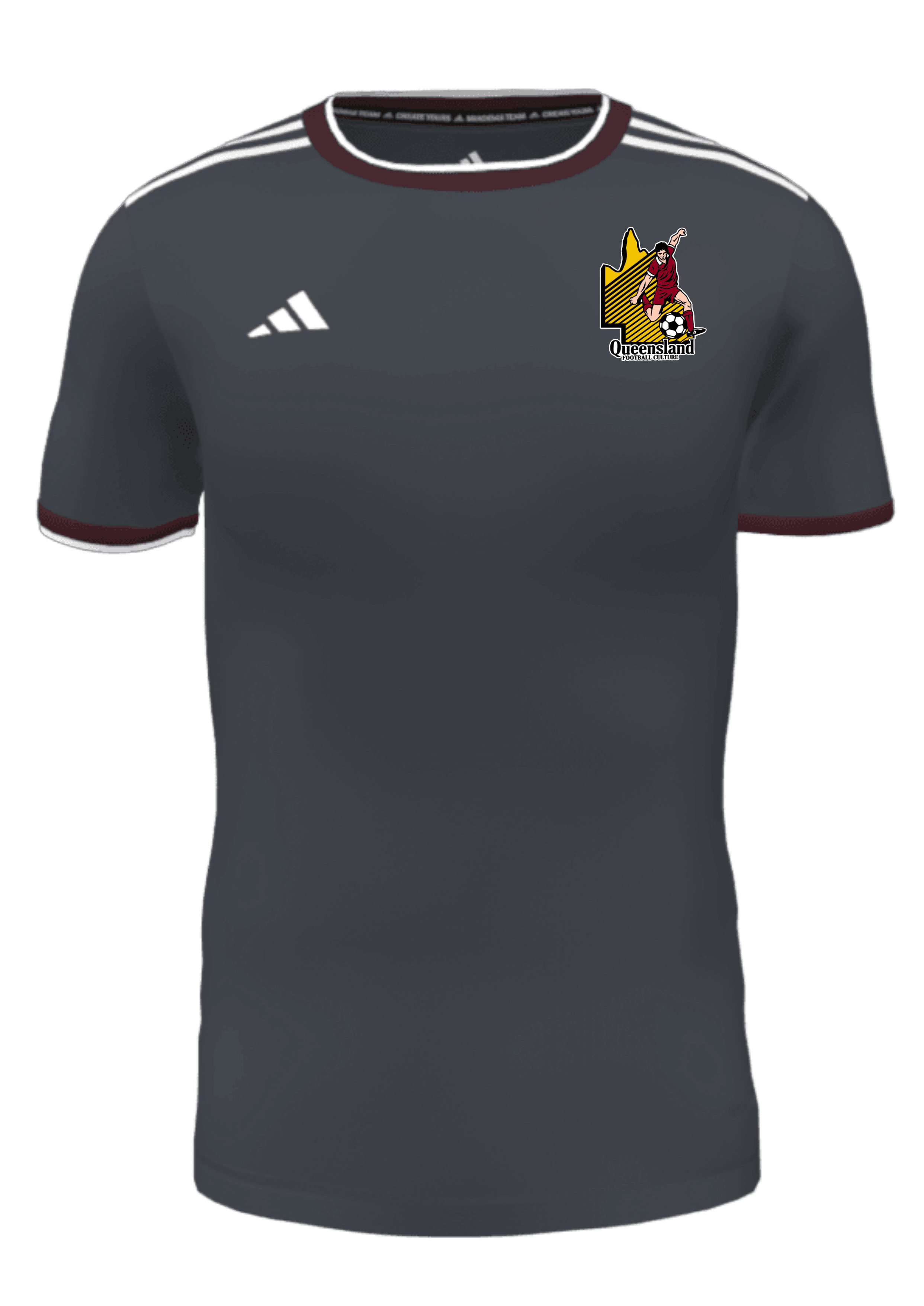 QUEENSLAND FOOTBALL CULTURE Adidas Mi Competition Men's Jersey (GK6321-QFC-GREY-2404) QUEENSLAND FOOTBALL CULTURE Adidas Club Zone