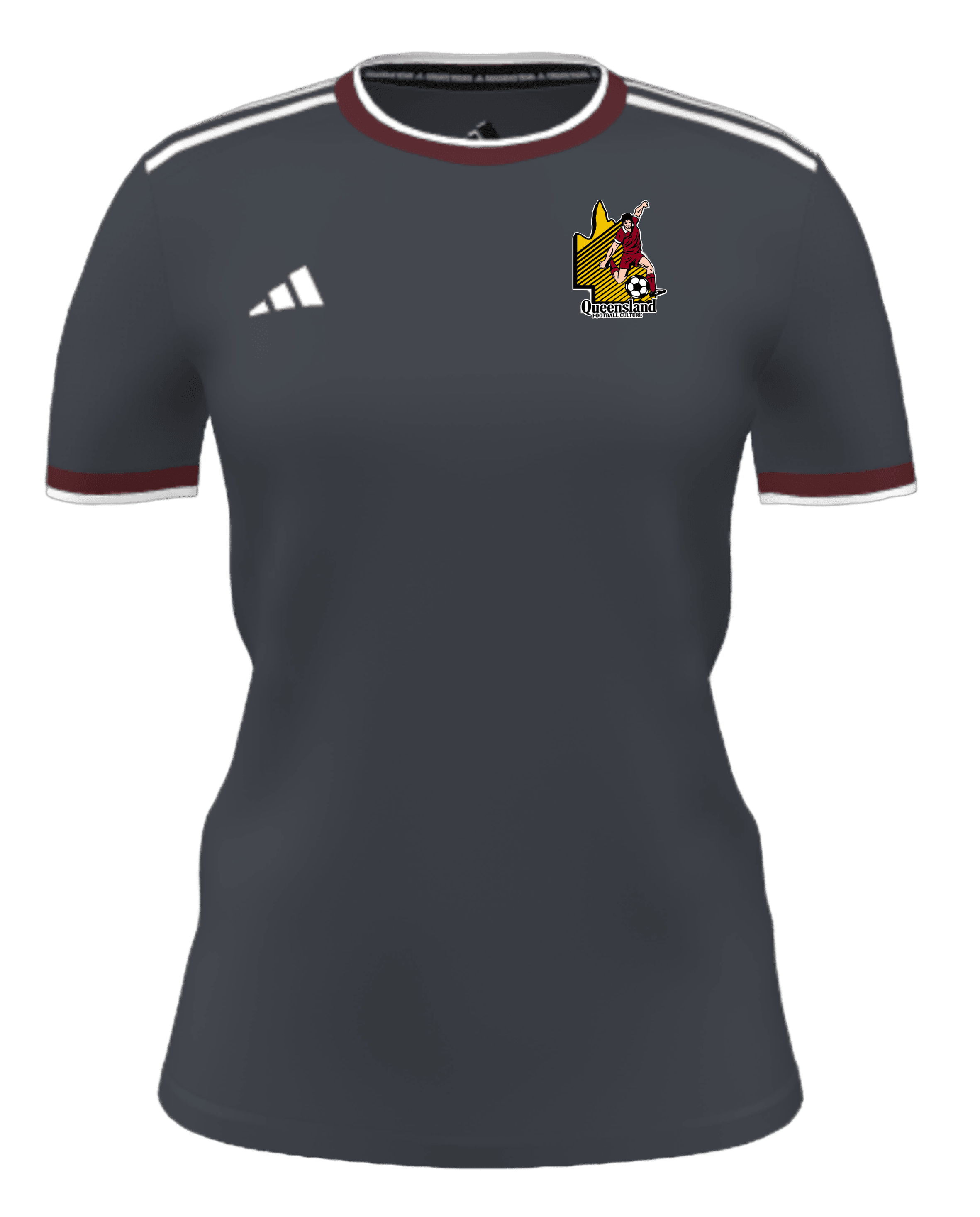 QUEENSLAND FOOTBALL CULTURE Adidas Mi Competition Women's Jersey (GK6319-QFC-GREY-2404) QUEENSLAND FOOTBALL CULTURE Adidas Club Zone