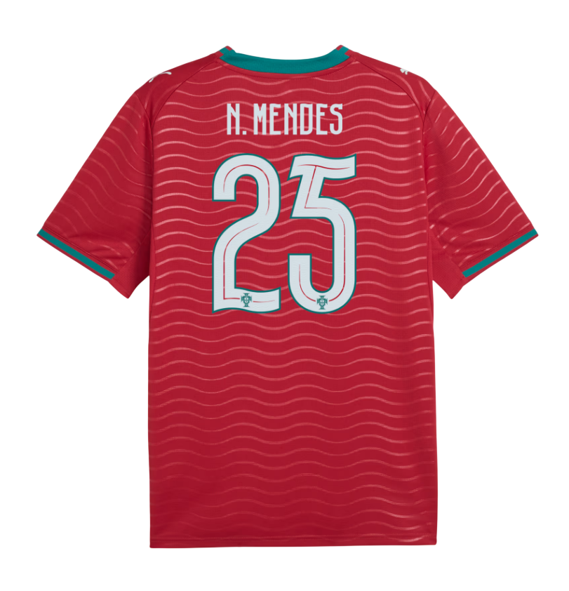Portugal 2026 Home Jersey #N.Mendes25 (78814175)