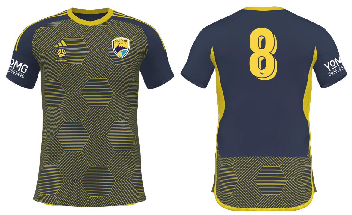 GOLD COAST UNITED Youth Competition 25 Home Jersey (JD7373-277-2394-GUY1) GOLD COAST UNITED Adidas Club Zone