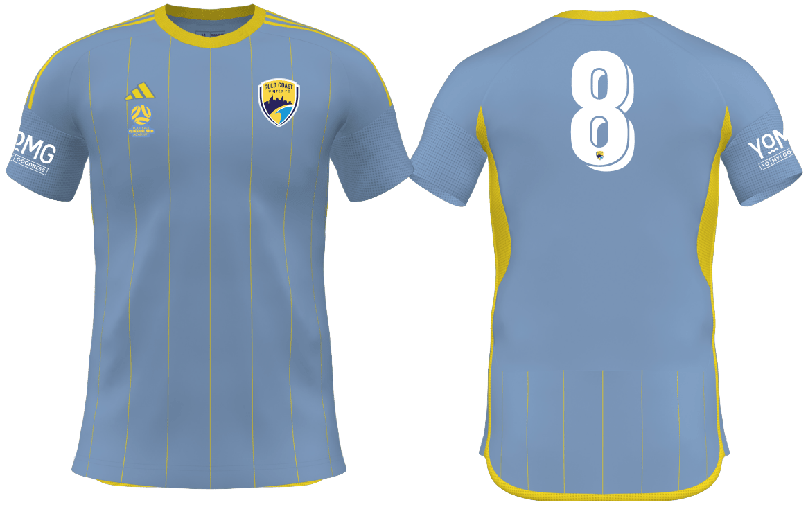 GOLD COAST UNITED Men's Competition 25 Away Jersey (JD7371-477-2394-GU1) GOLD COAST UNITED Adidas Club Zone