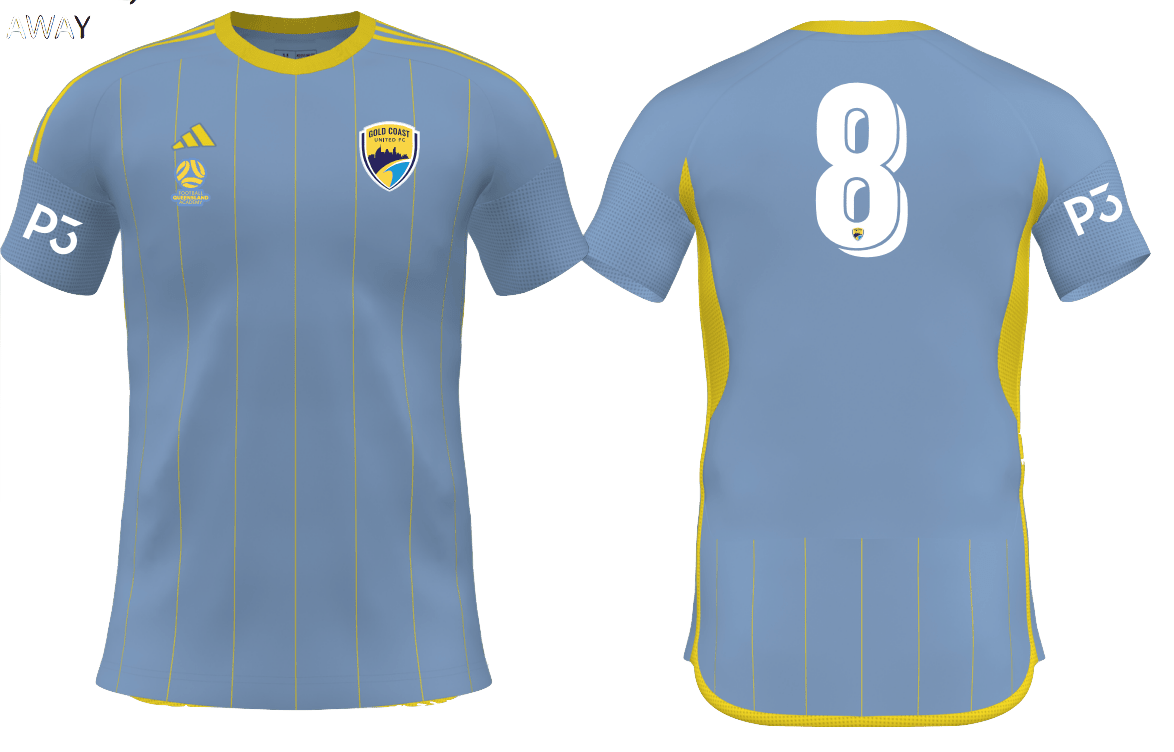 GOLD COAST UNITED Youth Competition 25 Away Jersey (JD7373-477-2394-GUY2) GOLD COAST UNITED Adidas Club Zone