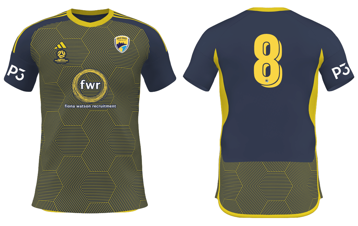 GOLD COAST UNITED Youth Competition 25 Home Jersey (JD7373-277-2394-GUY4) GOLD COAST UNITED Adidas Club Zone