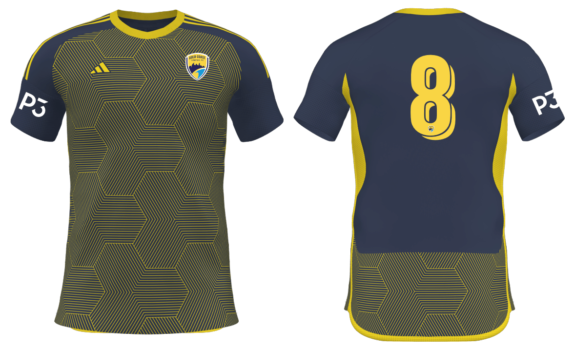 GOLD COAST UNITED Pre Academy U16 -18 Men's Competition 25 Home Jersey (JD7371-277-2394-GA1) GOLD COAST UNITED Adidas Club Zone