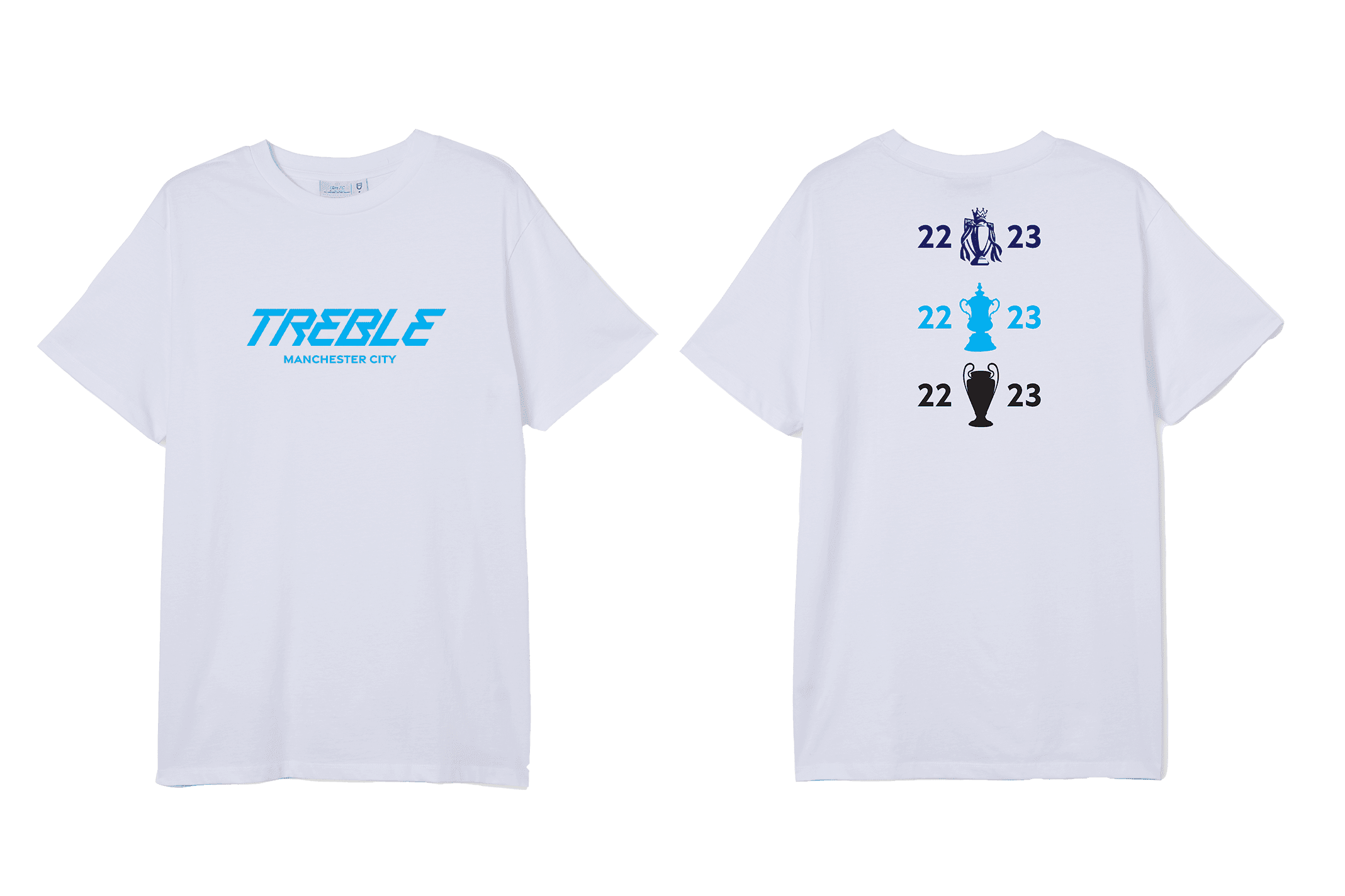 Man City Treble Fan Tee (9631416-021) Apparel Ultra Football