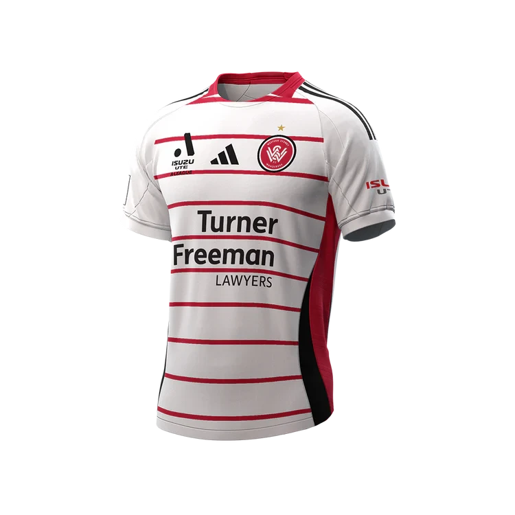 Western Sydney Wanderers 25/26 Away Jersey (IT5764-WHITERED) Apparel Adidas
