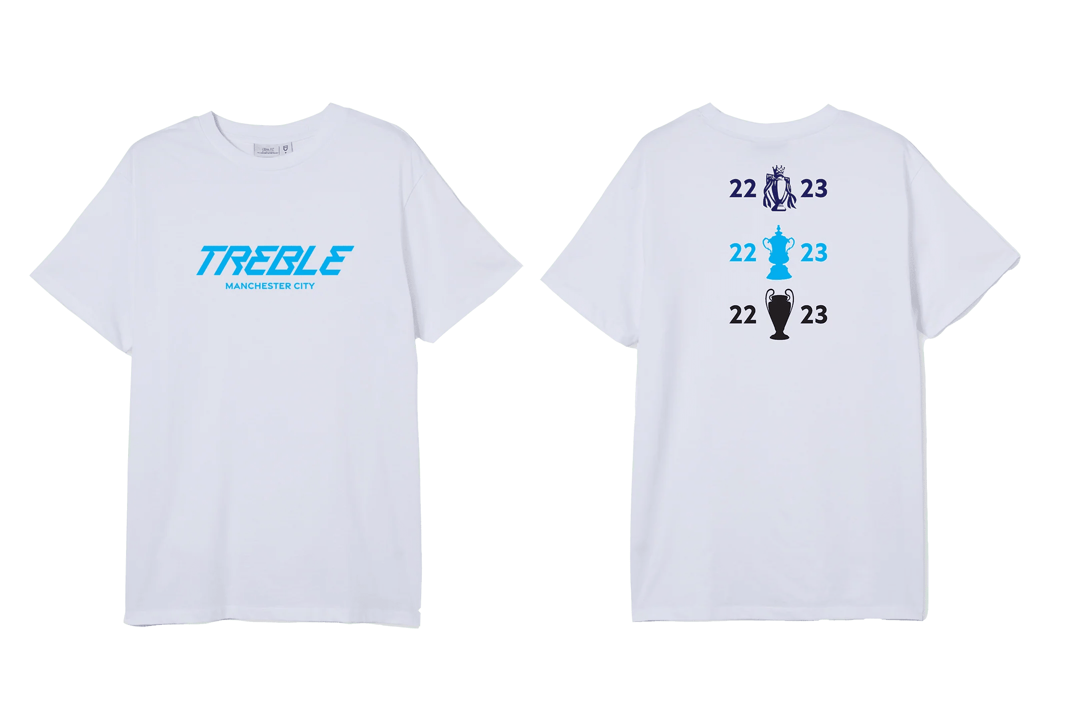 Man City Treble Fan Tee Youth (9631417-021) Apparel Ultra Football