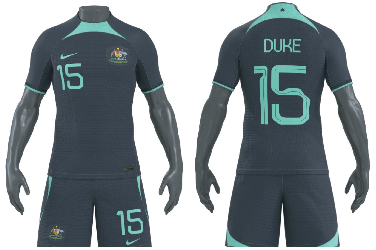 Matildas 22/23 Away Jersey - Custom Printing - GREEN Customisation Ultra Football