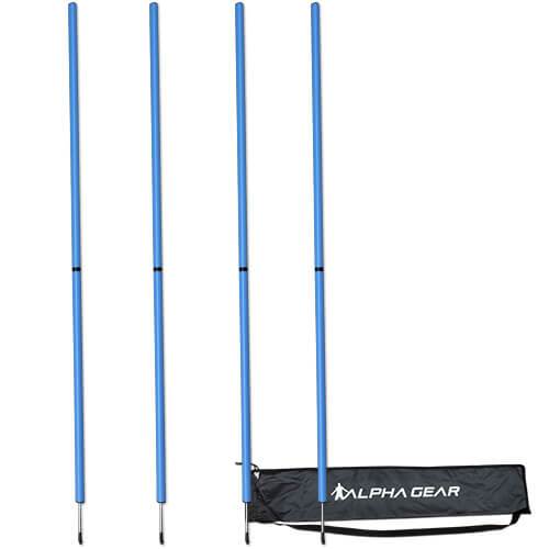 4 PACK AGILITY POLE WITH BAG BLUE