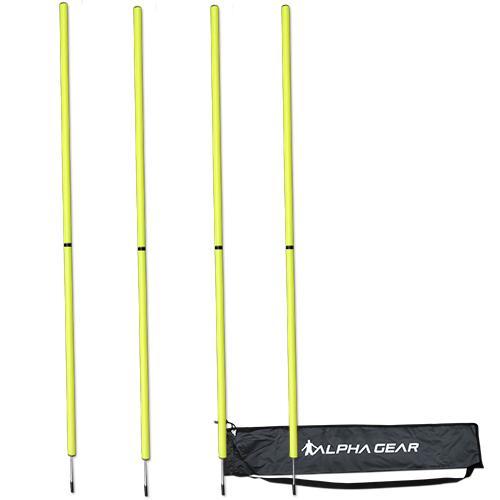 4 PACK AGILITY POLE WITH BAG YELLOW