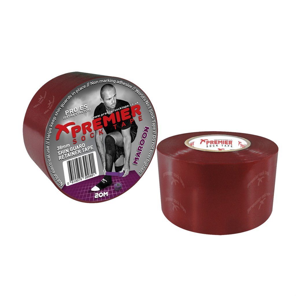 Extra Stretch Sock Tape 38mm x 20m - Maroon Equipment Premier Sock Tape