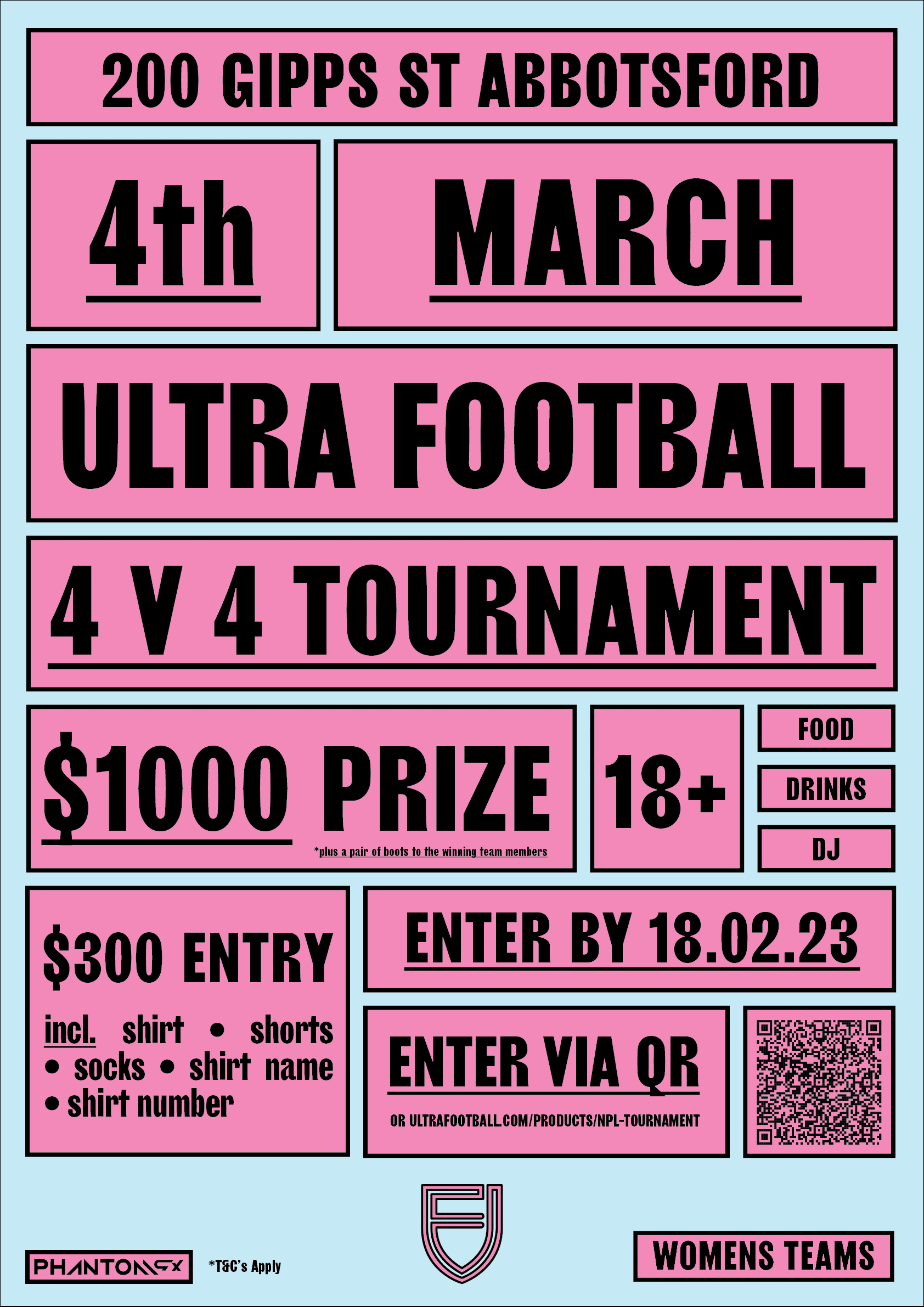 Womens 4 V 4 Tournament Bookings Ultra Football